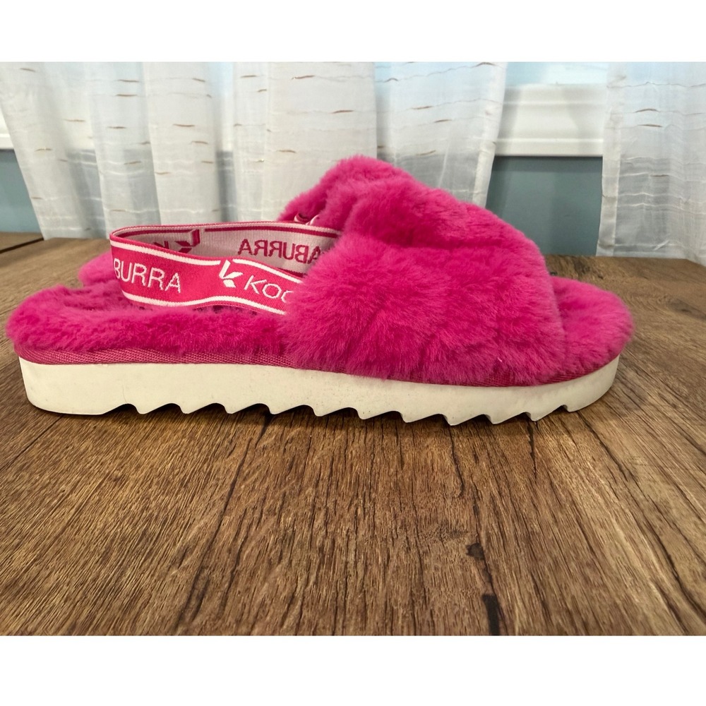 KOOLABURRA by UGG Fuzz Slide‎ Sandals Pink Fluffy Slides Womens Comfortable